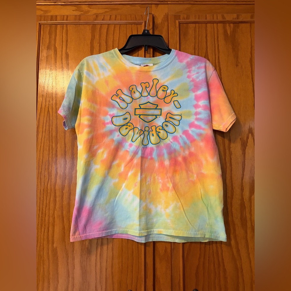 Harley Davidson Girls Tye dye shirt size youth large